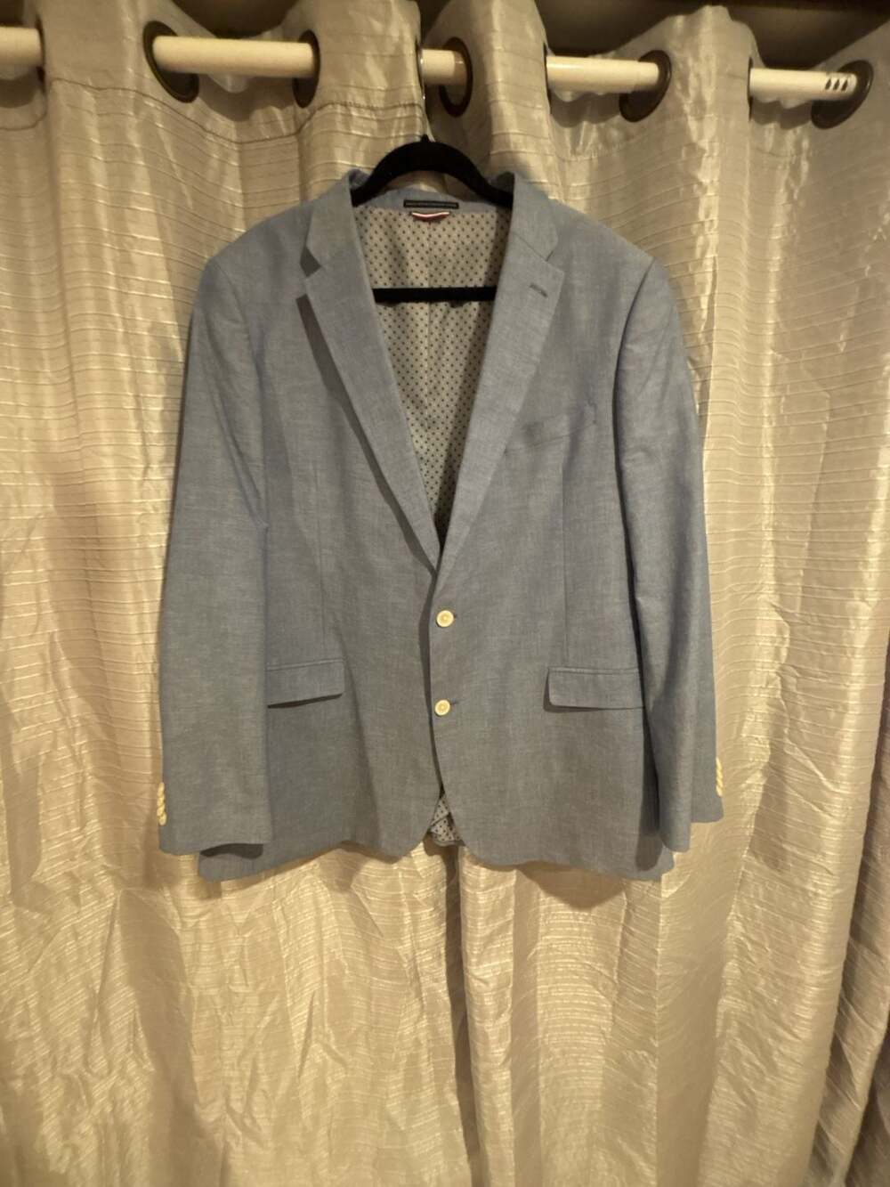 Tommy Hilfiger Light Blue Cotton Blazer Sport Coat Jacket